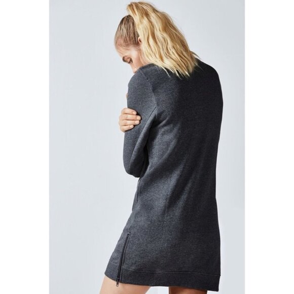 Women's XL Fabletics Elena Sweater Dress Heathered Black Sporty Chic - Picture 2 of 9